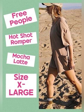 Free People, X-LARGE, HOT SHOT ROMPER, Relaxed FIT, 100% Cotton, NEW with TAGS!
